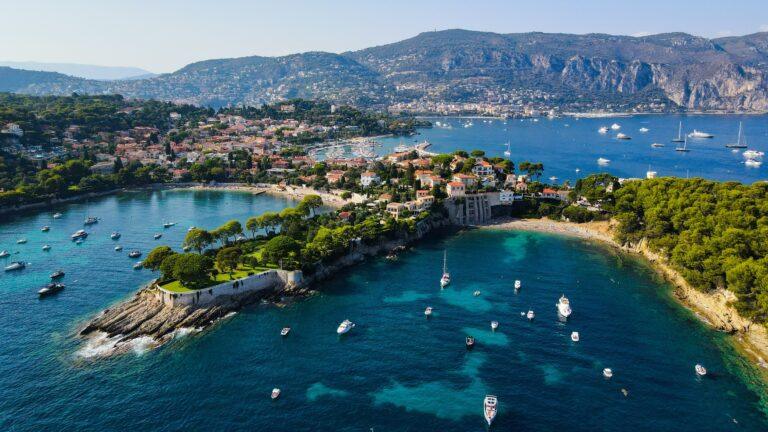 Aerial,Drone,View,Of,Saint-jean-cap-ferrat,,French,Riviera,(côte,D'azur),,France.